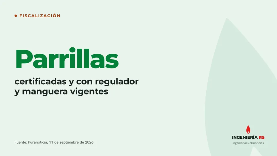 Portada de la nota: Parrillas certificadas y con regulador y manguera vigentes.